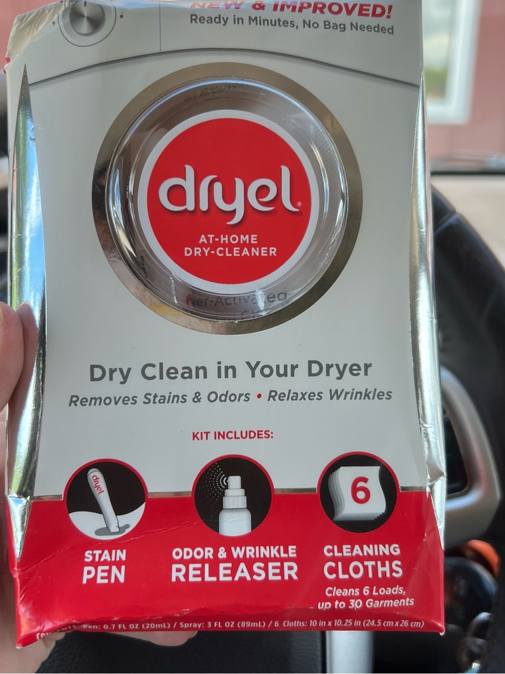Dryel At-Home Dry-Cleaner Kit - Red & White Packaging Cleans 6 Loads 30 garments